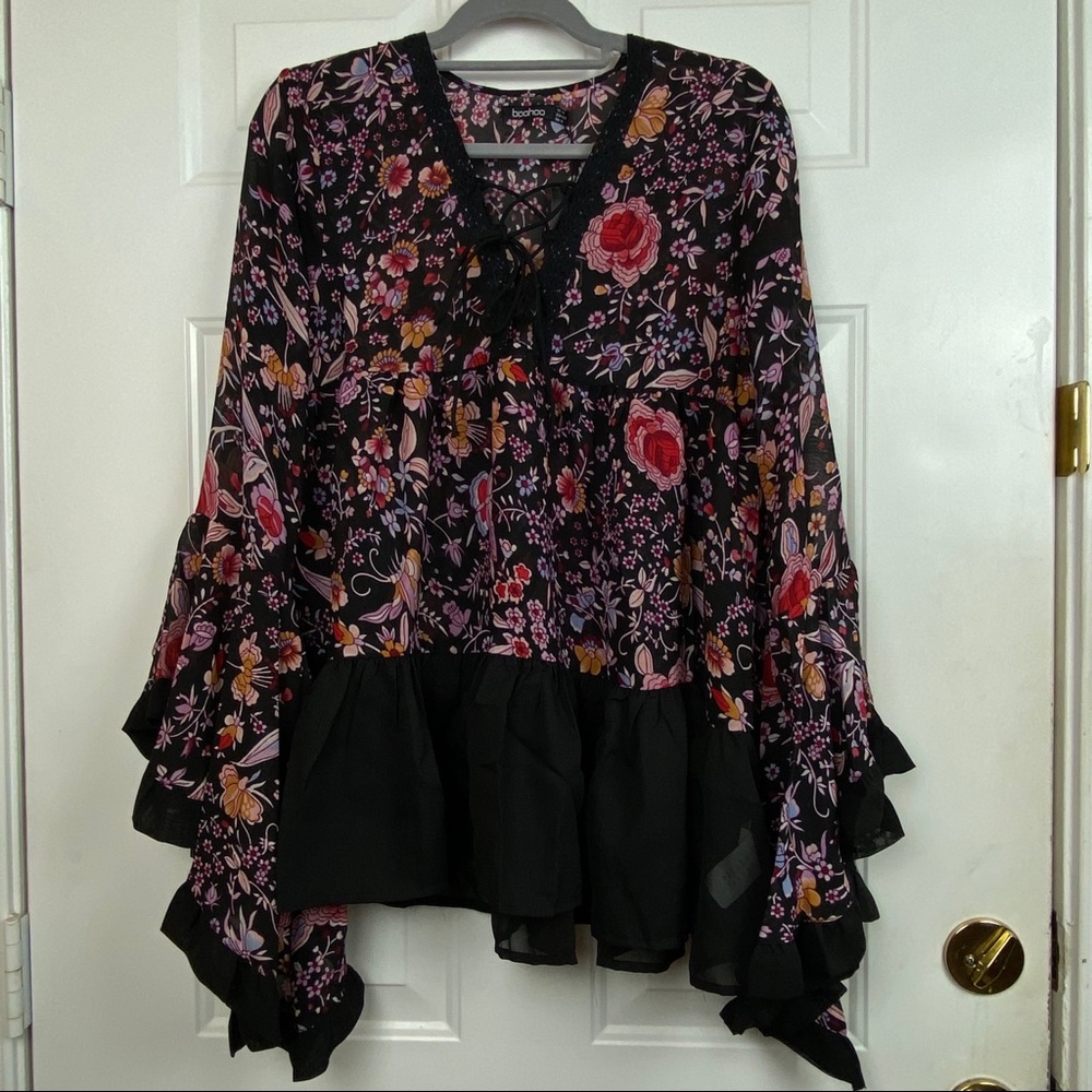 BOOHOO Aimelia Woven Printed Oversized Tunic NWT🏷 - Picture 2 of 9
